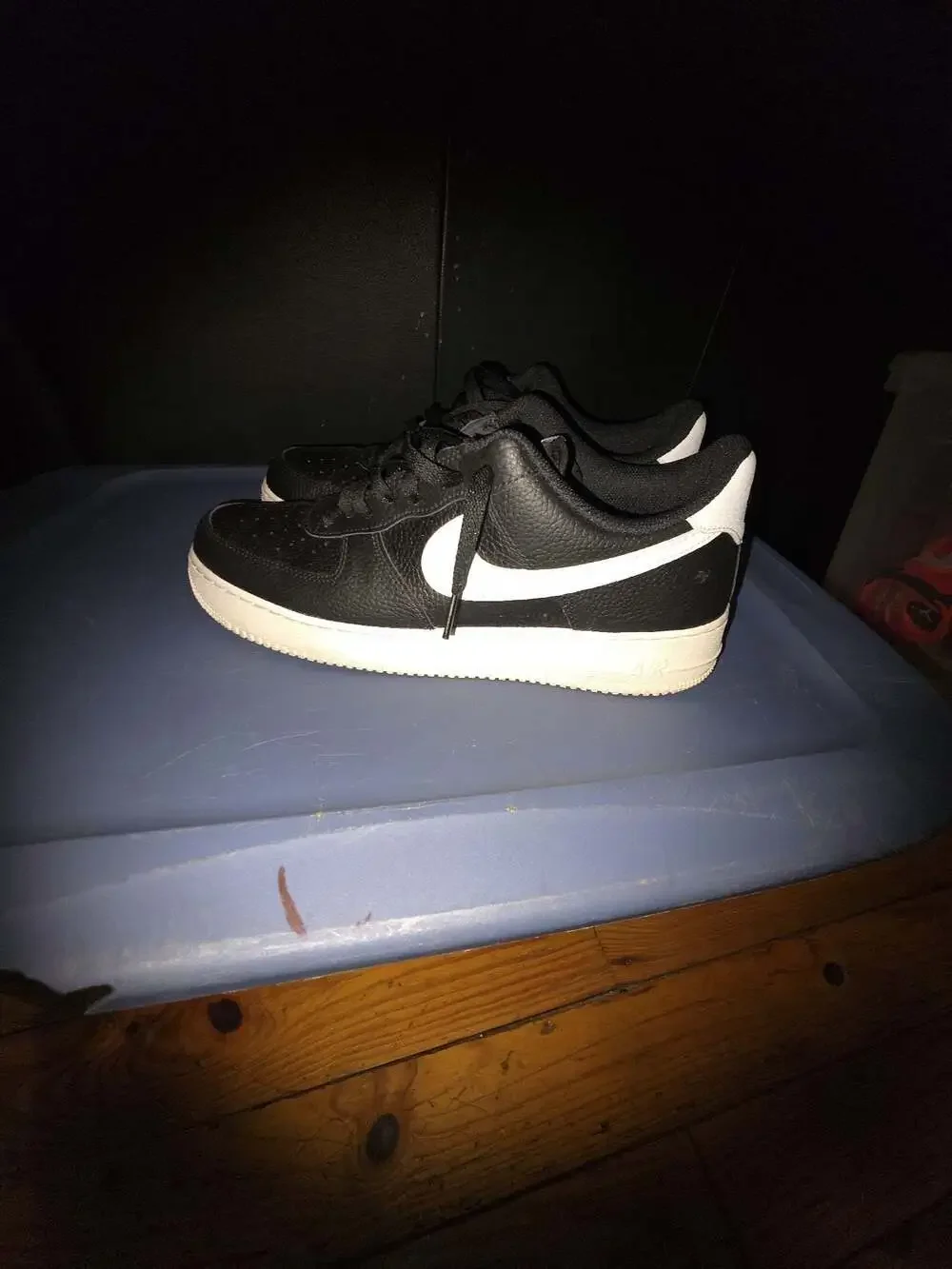 Nike Air Force 1 '07 Low Black White Pebbled Leather Men's Shoes CT2302-002